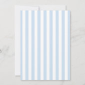 Modern Minimalist Coastal Blue Stripes Wedding 招待状 (裏面)