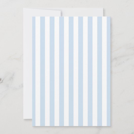 Modern Minimalist Coastal Blue Stripes Wedding 招待状 (裏面)