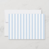 Modern Minimalist Coastal Blue StripesWedding 出欠カード (裏面)
