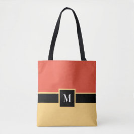 Modern Minimalist Color Block Initial Tote Bag トートバッグ