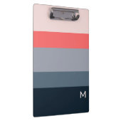 Modern Minimalist Color Block Monogrammed クリップボード (右)