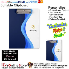 Modern Minimalist Company Blue White Business クリップボード