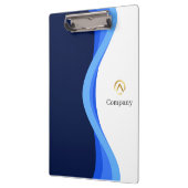 Modern Minimalist Company Blue White Business クリップボード (左)
