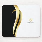 Modern Minimalist Company Blue White Business マウスパッド (正面)