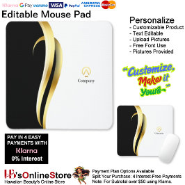 Modern Minimalist Company Blue White Business マウスパッド