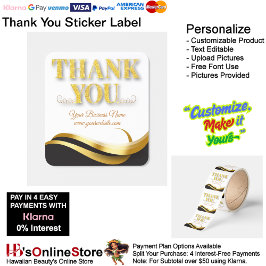 Modern Minimalist Company Gold Black White Sticker スクエアシール