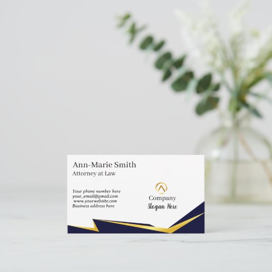 Modern Minimalist Company Orange Yellow Black 名刺 (スタンド正面)