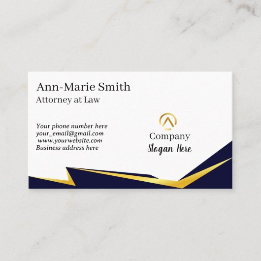 Modern Minimalist Company Orange Yellow Black  名刺 (正面)