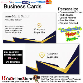 Modern Minimalist Company Orange Yellow Black  名刺