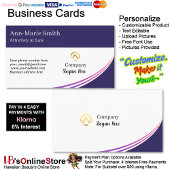 Modern Minimalist Company Pink Purple Navy Logo  名刺