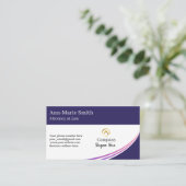 Modern Minimalist Company Pink Purple Navy Logo  名刺 (スタンド正面)