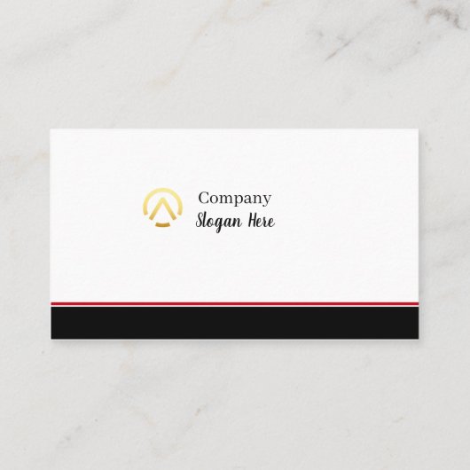 Modern Minimalist Company Red Black White 名刺 (裏面)