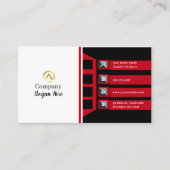 Modern Minimalist Company Red Black White 名刺 (正面)