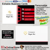 Modern Minimalist Company Red Black White 名刺