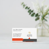 Modern Minimalist Company Red Black White Logo 名刺 (スタンド正面)