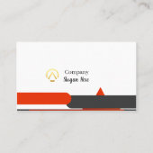 Modern Minimalist Company Red Black White Logo 名刺 (裏面)