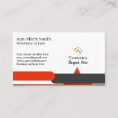 Modern Minimalist Company Red Black White Logo 名刺 (正面)