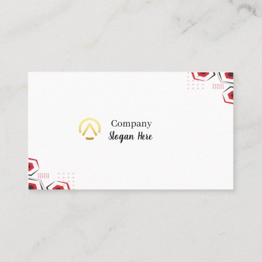 Modern Minimalist Company Red Black White Logo 名刺 (裏面)