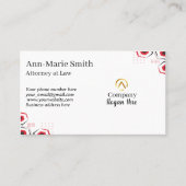 Modern Minimalist Company Red Black White Logo 名刺 (正面)