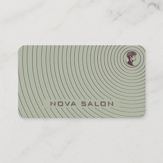 Modern Minimalist Concentric Fine Line Reverse BG 名刺 (正面)