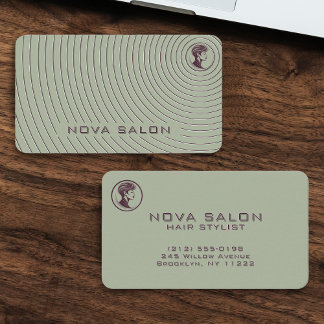 Modern Minimalist Concentric Fine Linework 名刺