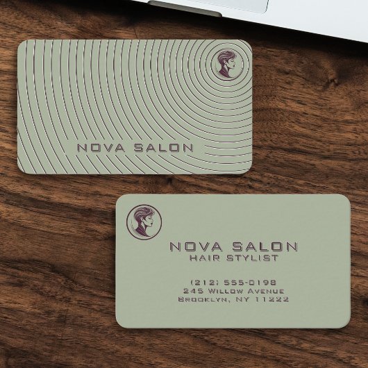 Modern Minimalist Concentric Fine Linework 名刺