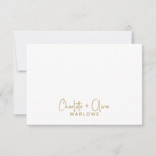 Modern Minimalist Couple Name Handwritten Monogram ノートカード (正面)