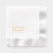modern minimalist couples name wedding 箔ナプキン (正面)