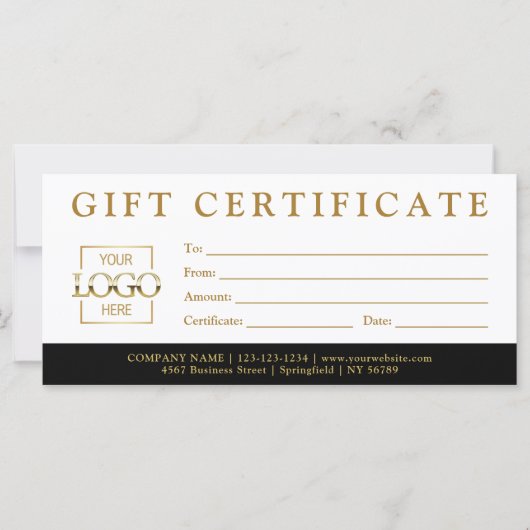 Modern Minimalist Custom Business Gift Certificate (正面)