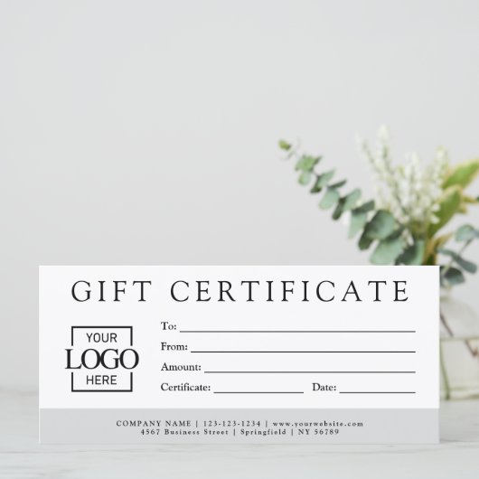 Modern Minimalist Custom Business Gift Certificate (スタンド正面)