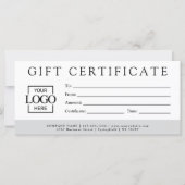 Modern Minimalist Custom Business Gift Certificate (正面)