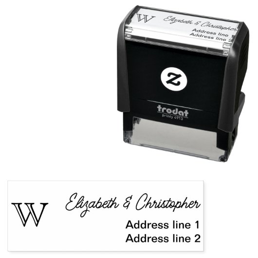 Modern minimalist custom monogram return address  セルフインキングスタンプ (インサイチュ)