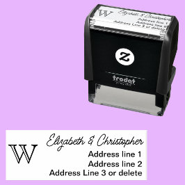Modern minimalist custom monogram return address  セルフインキングスタンプ