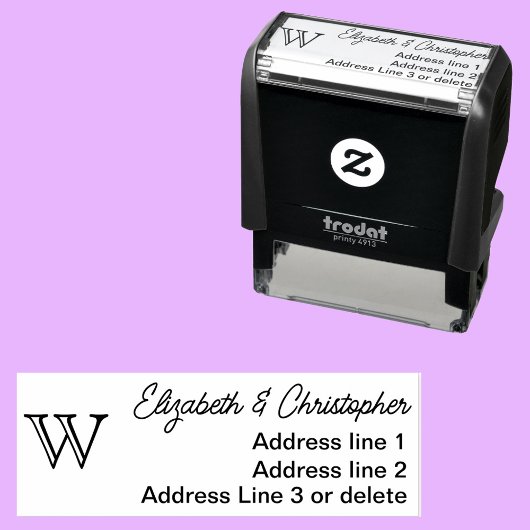 Modern minimalist custom monogram return address  セルフインキングスタンプ