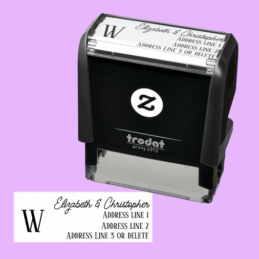 Modern minimalist custom monogram return address  セルフインキングスタンプ