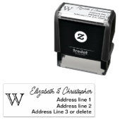 Modern minimalist custom monogram return address  セルフインキングスタンプ (インサイチュ)