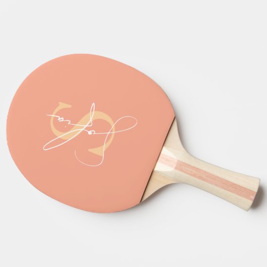 Modern Minimalist Custom Name Script 卓球ラケット (横)