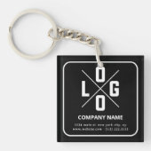 Modern Minimalist Custom QR Code Logo キーホルダー (正面)