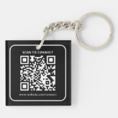 Modern Minimalist Custom QR Code Logo キーホルダー (裏面)