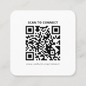 Modern Minimalist Custom QR Code Logo スクエア名刺 (裏面)