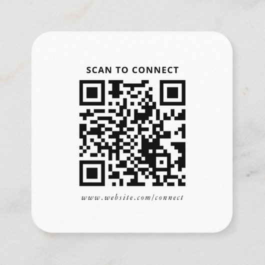 Modern Minimalist Custom QR Code Logo スクエア名刺 (裏面)