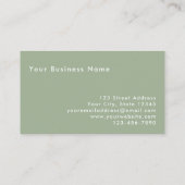 Modern Minimalist Custom Sage Green Professional 名刺 (裏面)