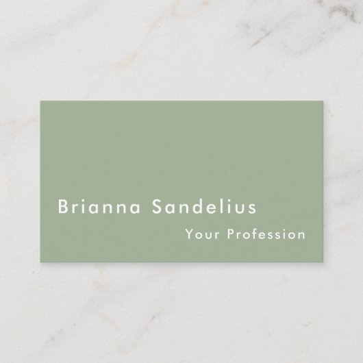 Modern Minimalist Custom Sage Green Professional 名刺 (正面)