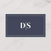 Modern Minimalist Dark Gray White Initials QR Code 名刺 (正面)