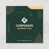 Modern Minimalist Dark Green & Gold Corporate スクエア名刺 (正面)