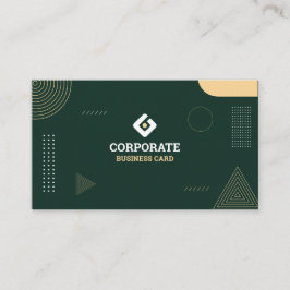Modern Minimalist Dark Green & Gold Corporate 名刺