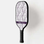 Modern Minimalist Dark Plum White Floral Sports ピックルボールラケット (左)