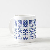 Modern Minimalist Date Hidden Message Custom Blue コーヒーマグカップ (正面左)