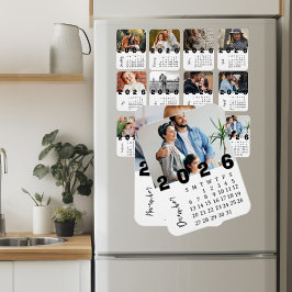 Modern Minimalist December 2026 Photo Calendar マグネット