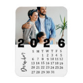Modern Minimalist December 2026 Photo Calendar マグネット (縦)